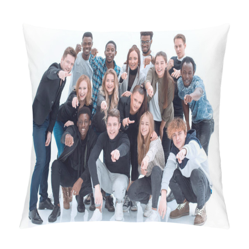 Personality  Group Of Happy Young People Standing Together. Pillow Covers