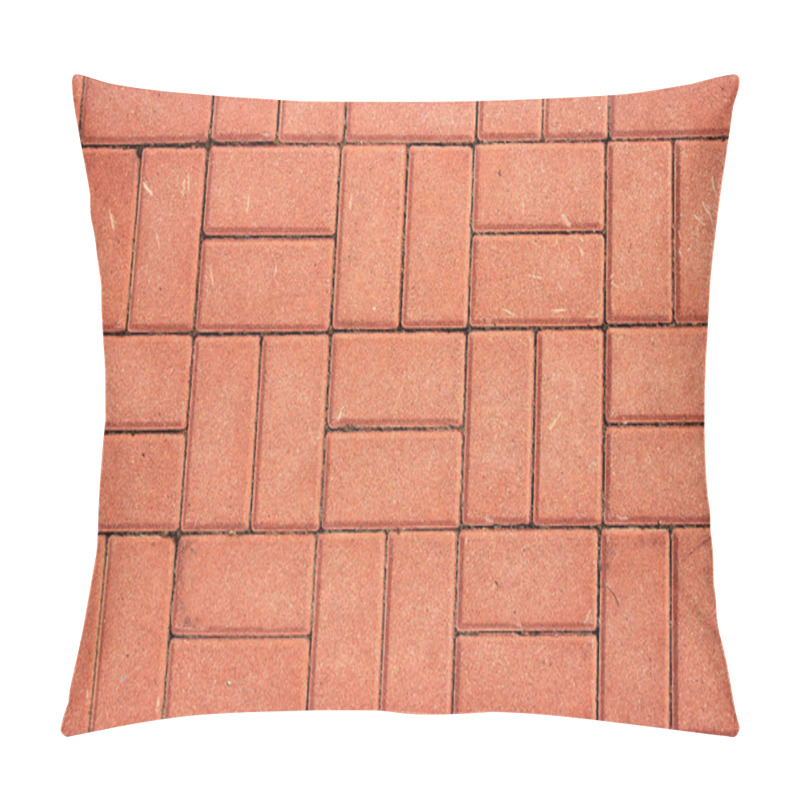 Personality  Photo Background Of The Red Cement Pavers Sidewalk Pattern Pillow Covers