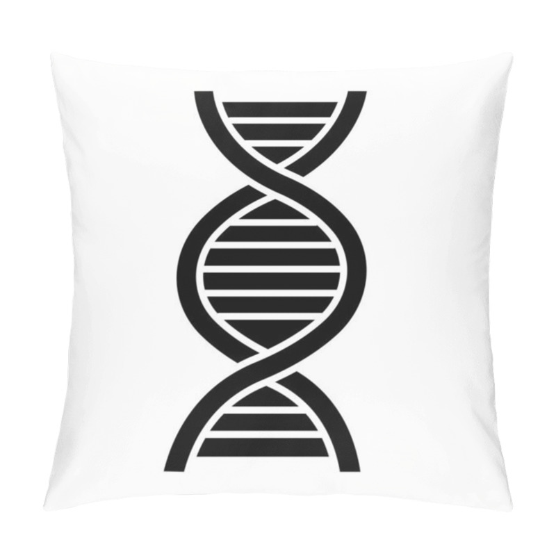 Personality  DNA Helix Glyph Icon. Deoxyribonucleic, Nucleic Acid. Spiraling Strands. Chromosome. Molecular Biology. Genetic Code. Genome. Genetics. Silhouette Symbol. Negative Space. Vector Isolated Illustration Pillow Covers