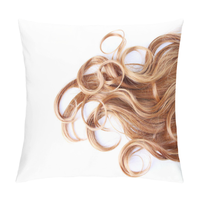 Personality  Curly Brown Hair Over White Background Pillow Covers