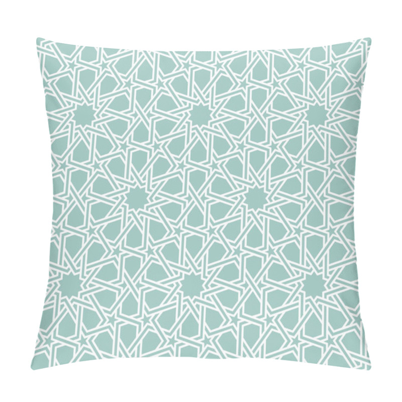 Personality  Classical Islamic Seamless Pattern, Moroccan Style Geometric Tiles, Hexagonal Grid Lines, Intricate Repeat Background For Web And Print Pillow Covers