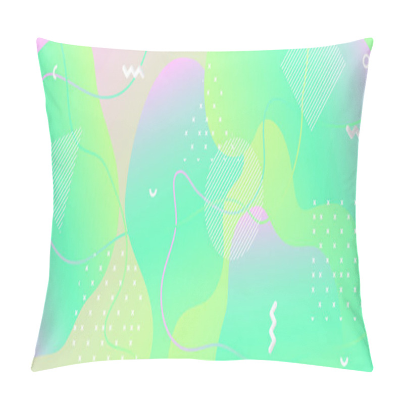 Personality  Memphis Pastel Poster. Geometric Liquid Shapes.  Pillow Covers