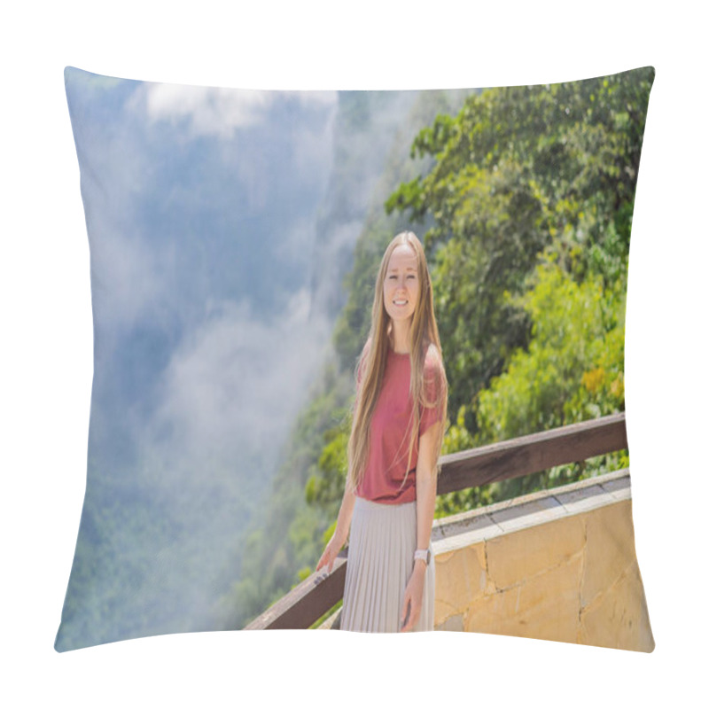 Personality  Female Tourist Exploring Sumidero Canyon National Park, Mexico. Adventure, Natural Exploration, And Travel Experience Concept. Pillow Covers