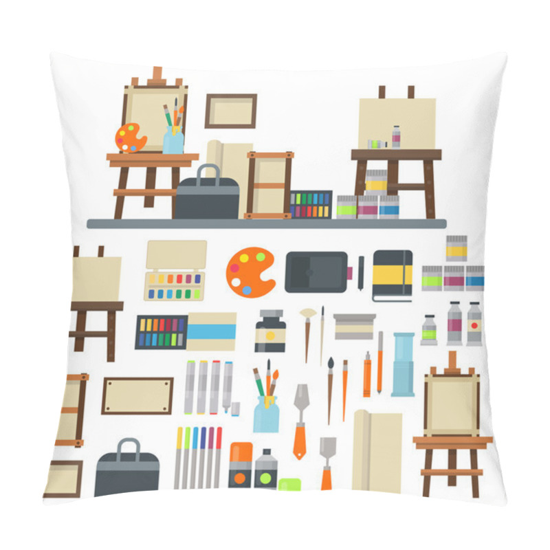 Personality  Artist Icons Vector Set. Pillow Covers