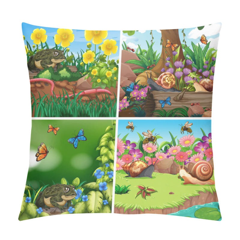 Personality  Set Of Background Scene With Nature Theme Pillow Covers