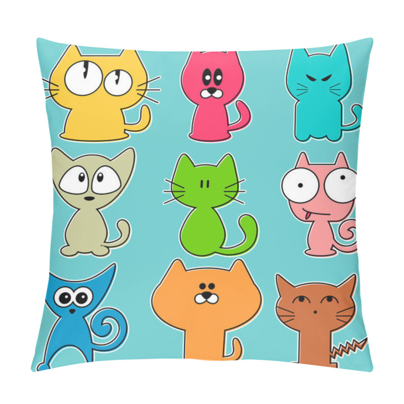 Personality  Cute Funny Cats Set Pillow Covers