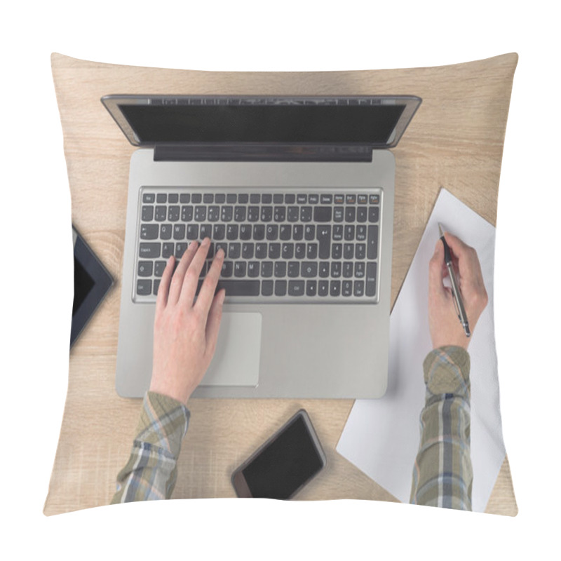 Personality  Programmer Writing Notes On Paper Pillow Covers