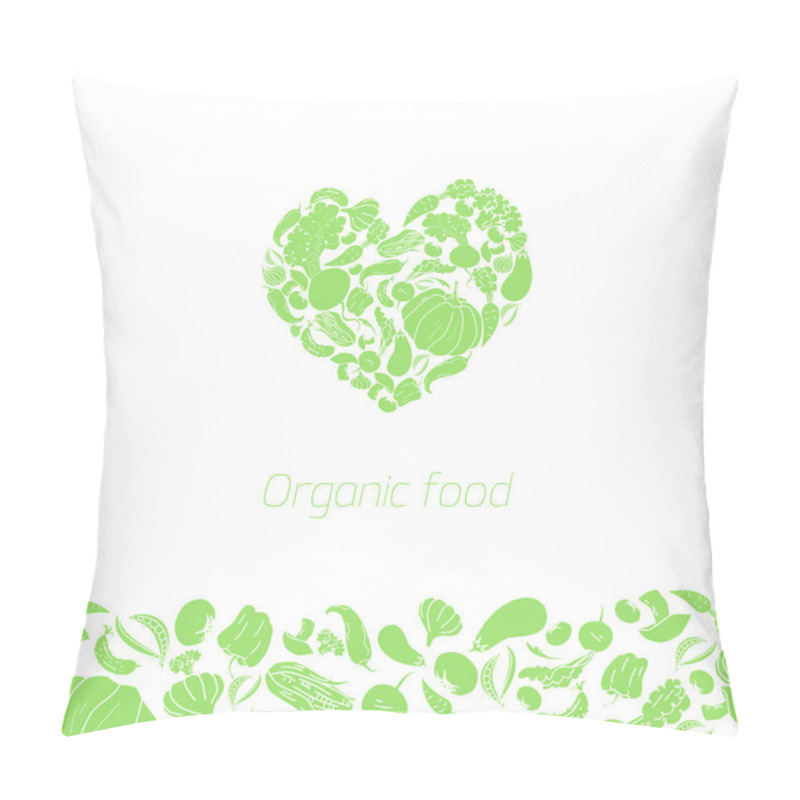 Personality  Heart Organic Vegetables Food Vector Pillow Covers