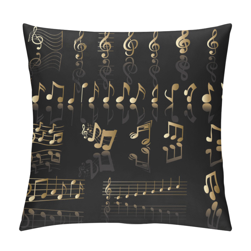 Personality  Background With Music Notes Pillow Covers