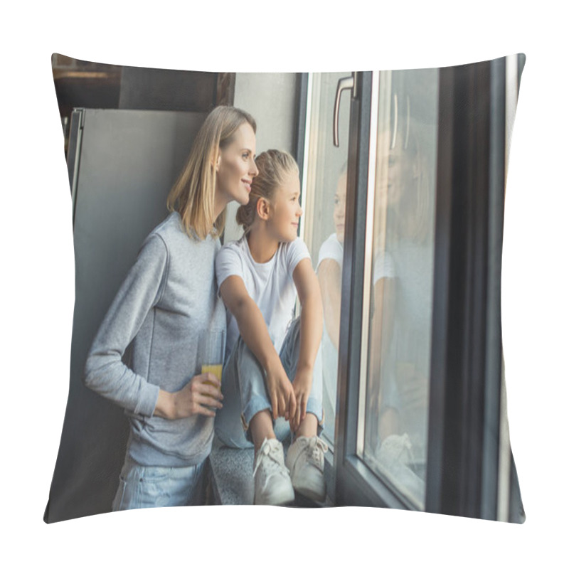 Personality  Family Looking Out Window Pillow Covers