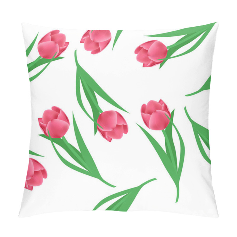 Personality  Floral Pattern. Vector Seamless Background. Pink Tulips Pillow Covers