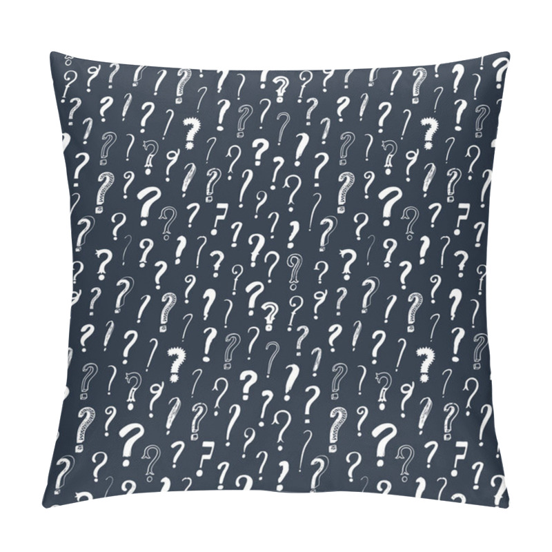 Personality  Hand Drawn Question Marks Pattern. Doodle Background For Your Design Pillow Covers