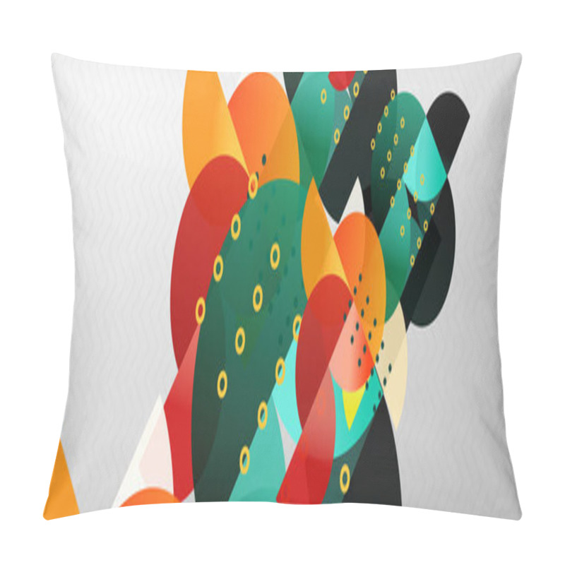 Personality  Abstract Background, Geometric Composition, Dynamic Circles And Round Shapes Design Template Pillow Covers