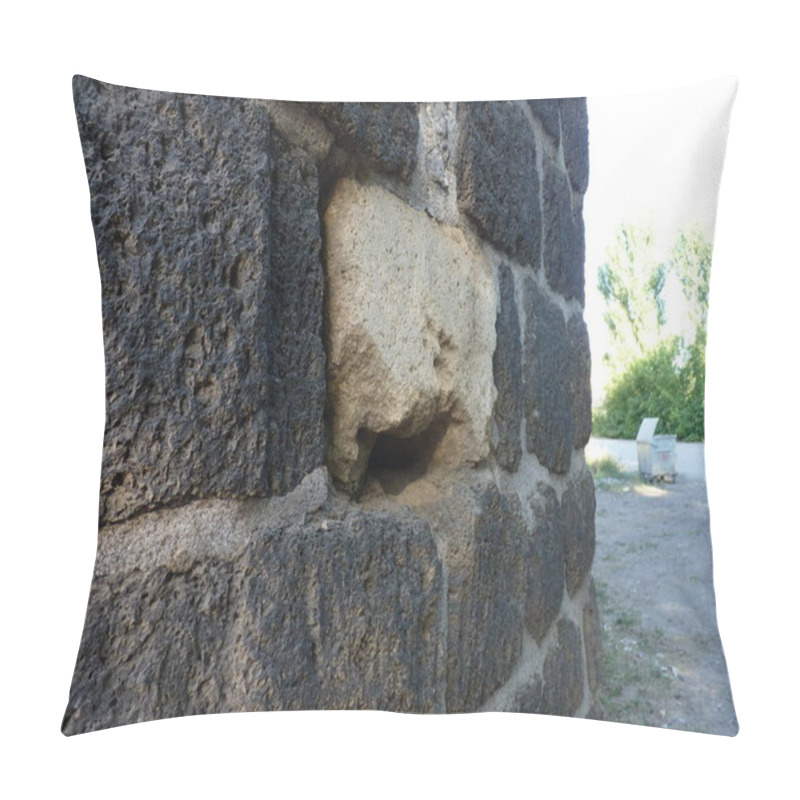 Personality  A Lone White Stone Amid Dark Rocks: Symbol Of Resilience And Contrast In The Passage Of Time, Reflecting Individuality And Strength In Unity. Pillow Covers