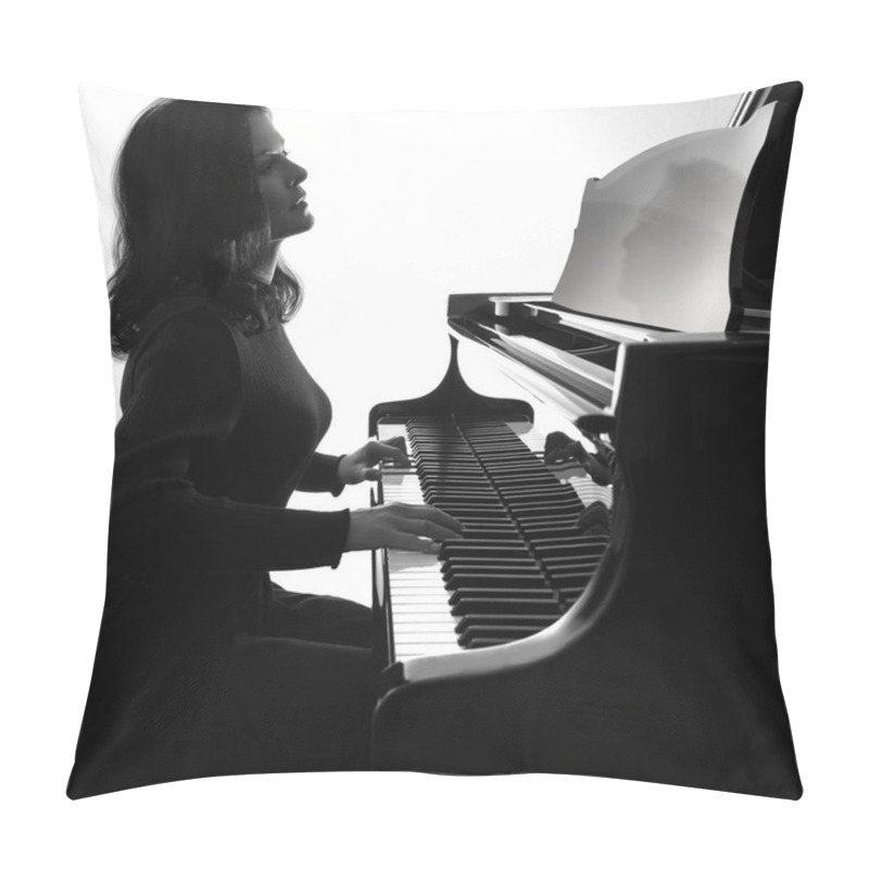 Personality  Young Musician Plays The Grand Piano, Square Composition Pillow Covers