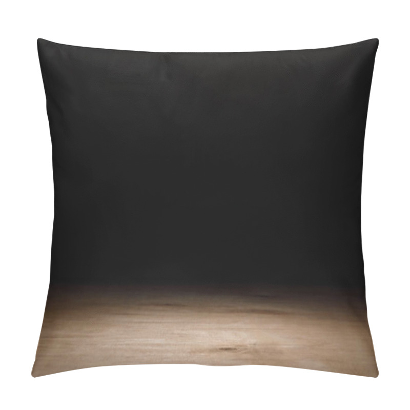 Personality  Brown Wooden Textured Table On Black Pillow Covers