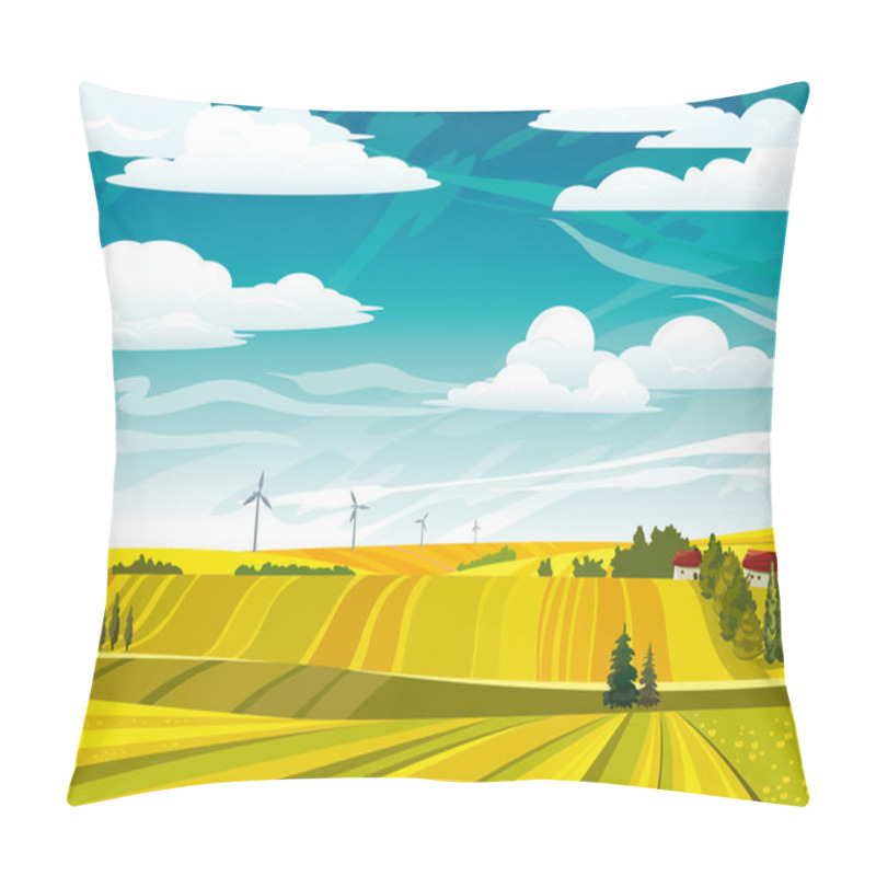 Personality  Landscape With Yellow Meadows Pillow Covers