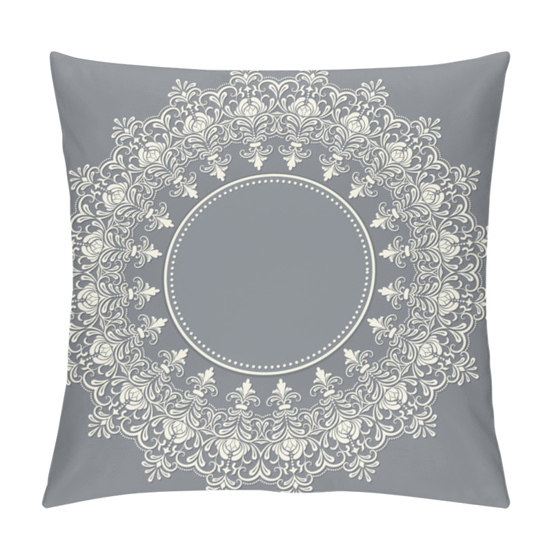 Personality  Vector Ornamental Round Lace With Damask Pillow Covers