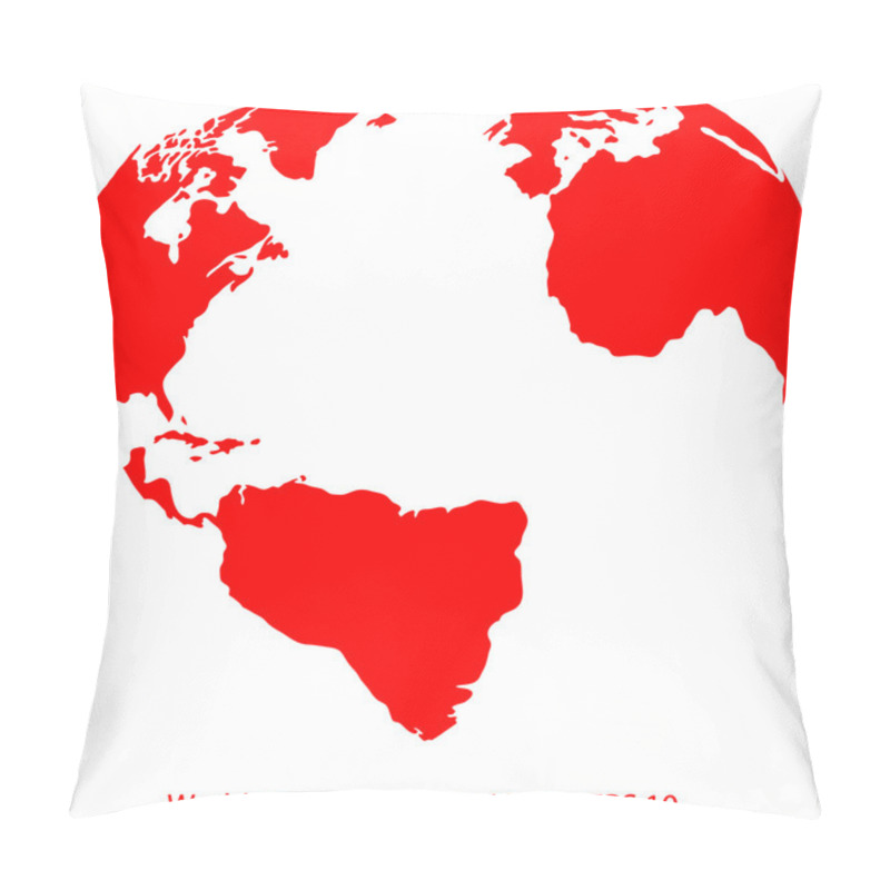 Personality  Heart World Map Globe Vector Illustrator, EPS 10. Pillow Covers