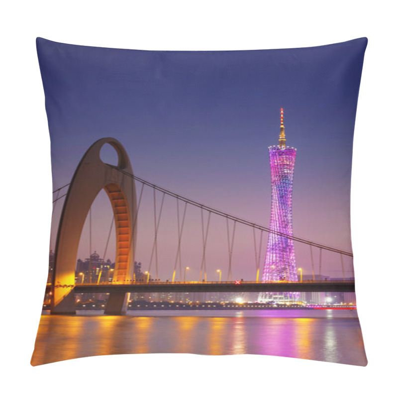 Personality  Zhujiang River And Modern Building Pillow Covers