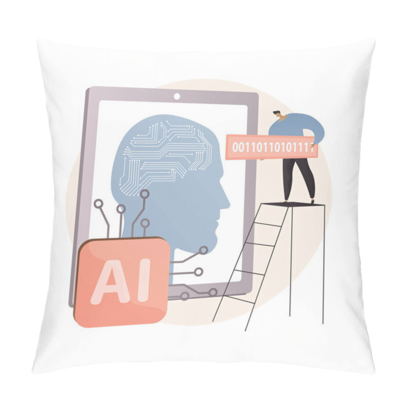 Personality  Artificial Intelligence Abstract Concept Vector Illustration. Pillow Covers