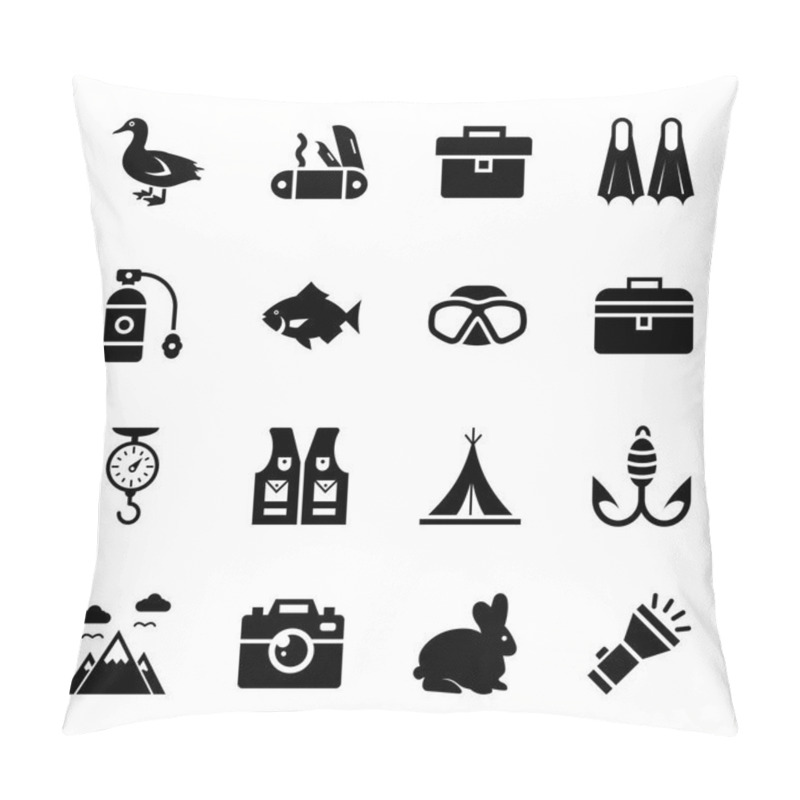 Personality  Animal Hunting Icons Set Pillow Covers