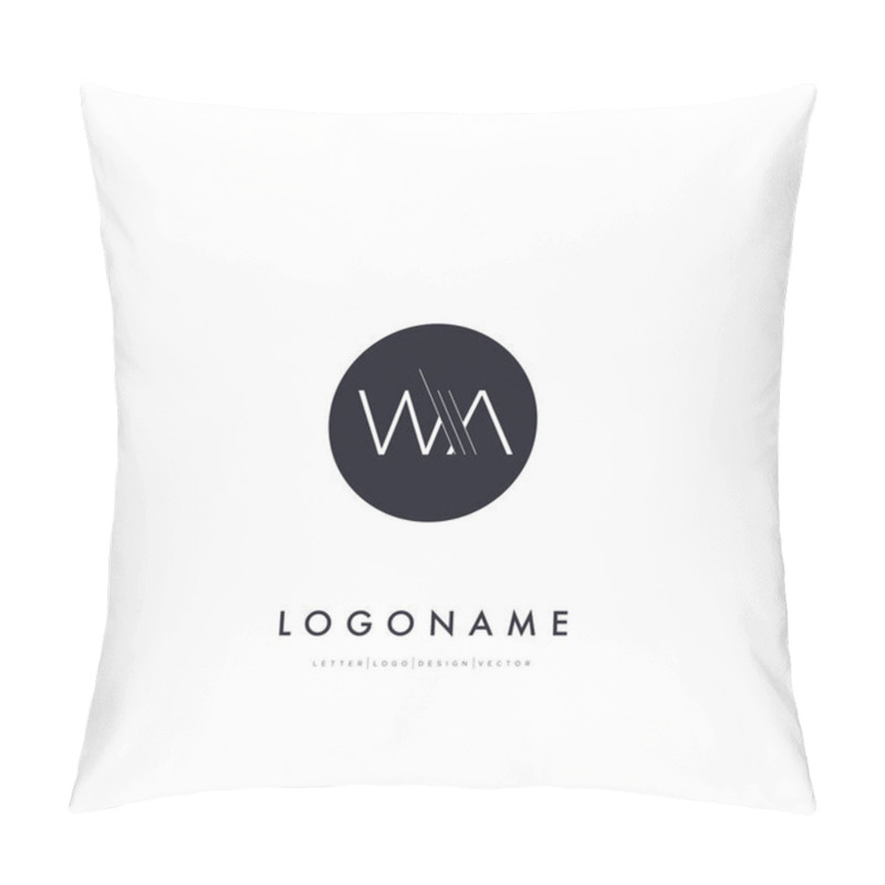 Personality  Line Cut Letters Logo WA Pillow Covers