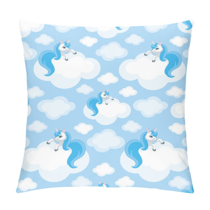 Personality   Blue Unicorn Pattern Pillow Covers