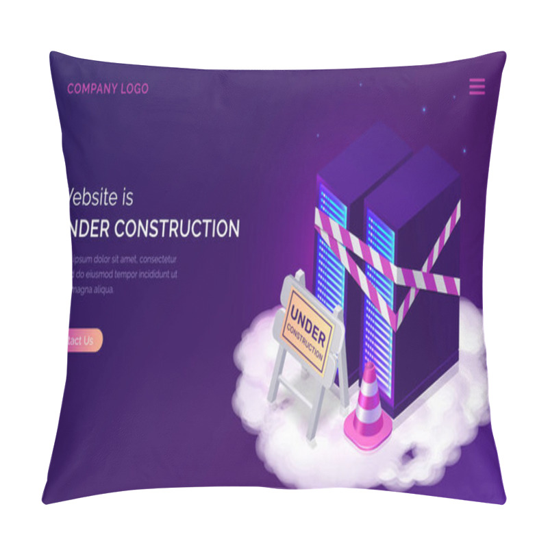 Personality  Website Under Construction, Maintenance Work Error Pillow Covers