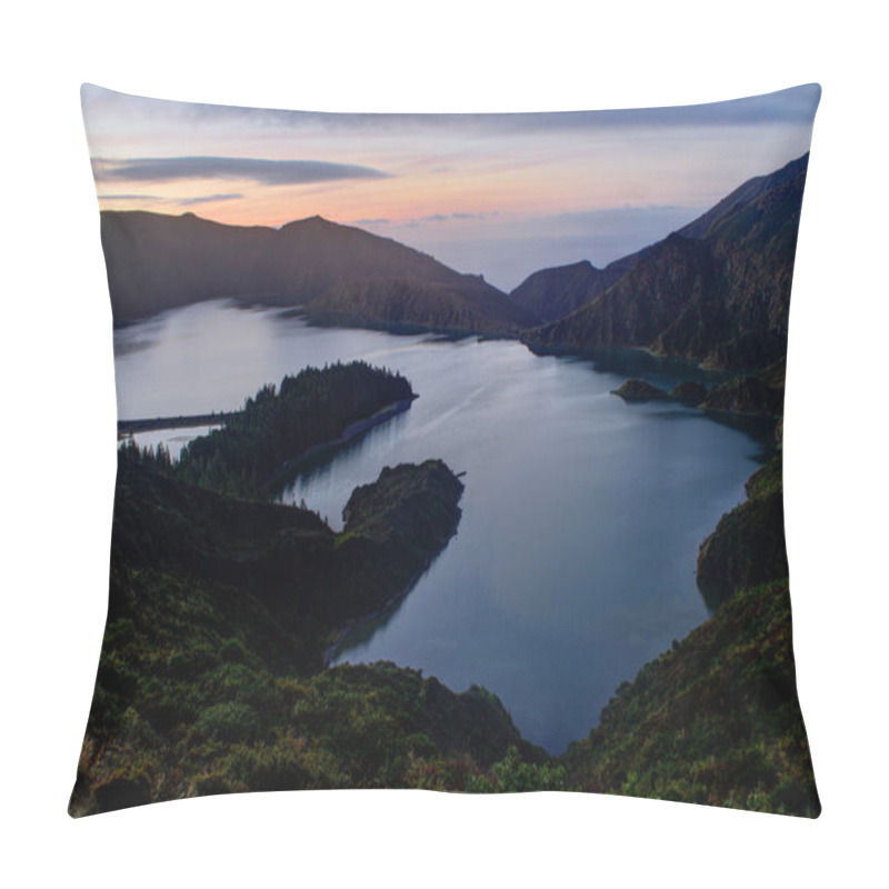 Personality  Lake On A Volcanic Island 3 Pillow Covers