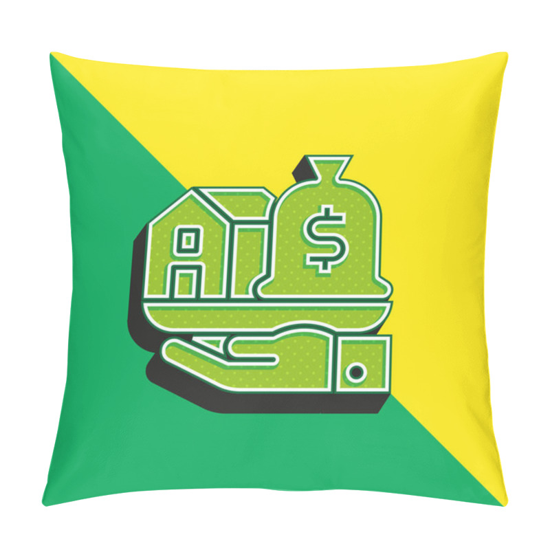 Personality  Asset Green And Yellow Modern 3d Vector Icon Logo Pillow Covers