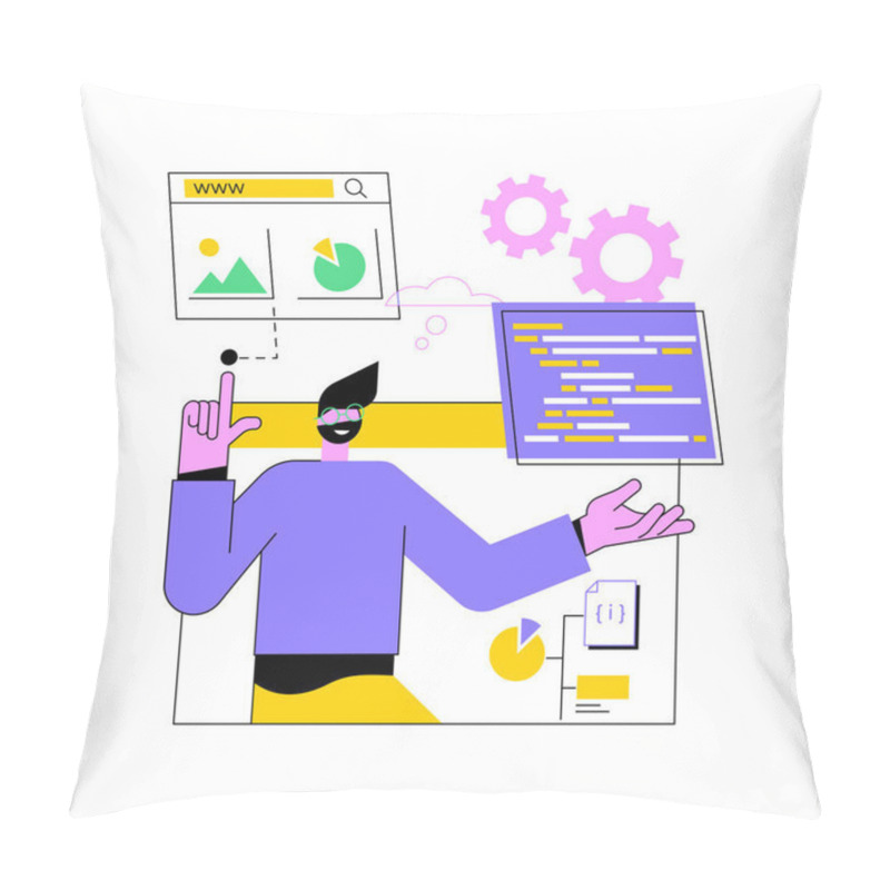 Personality  Website Development Abstract Concept Vector Illustration. Pillow Covers