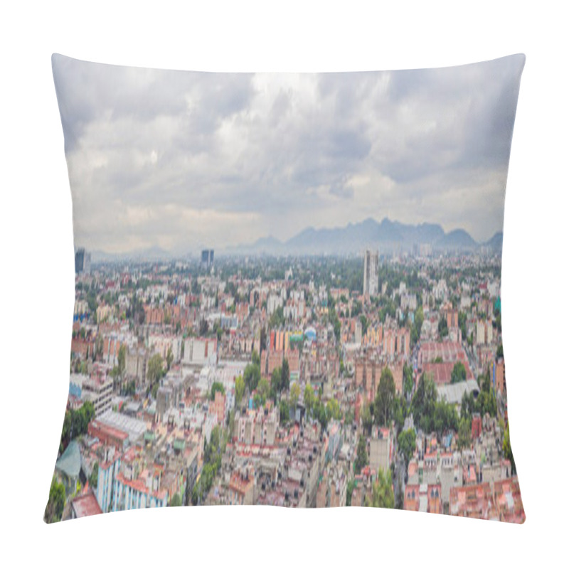 Personality  Panoramic View Of Mexico City From Above, Showcasing The Sprawling Urban Landscape, Iconic Landmarks, And Vibrant Culture. Cityscape, Travel, And Architecture Concept. Pillow Covers