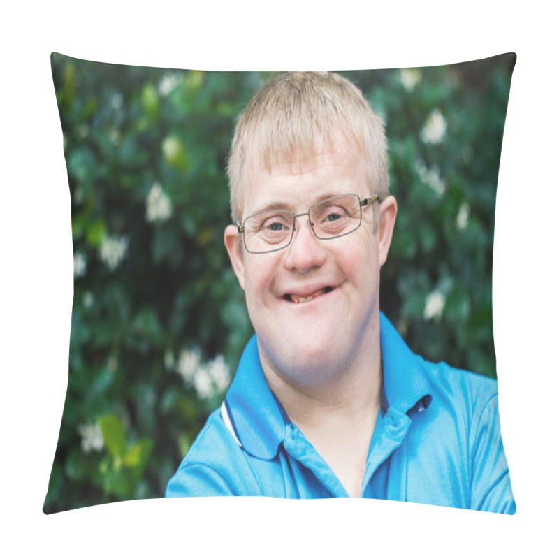 Personality  Smiling Handicapped Man Pillow Covers