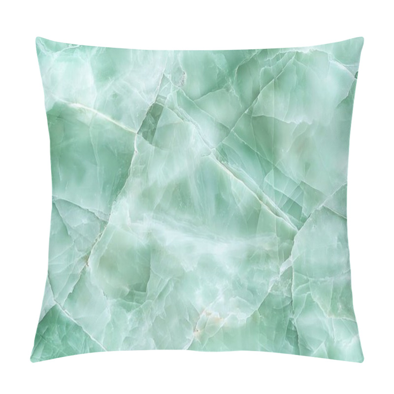 Personality  Close-up Of A Light Green Marble Texture, Showing Natural Patterns And Veins, Perfect For Backgrounds Or Design Inspirations. Pillow Covers