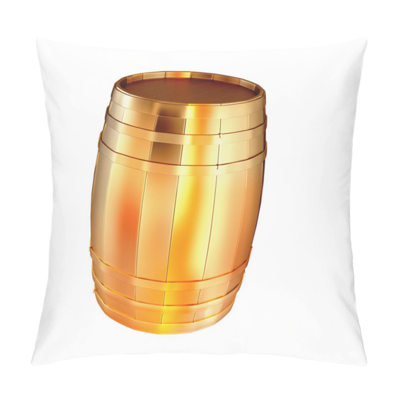 Personality  Golden Barrel Isolated On A White Background.  Pillow Covers