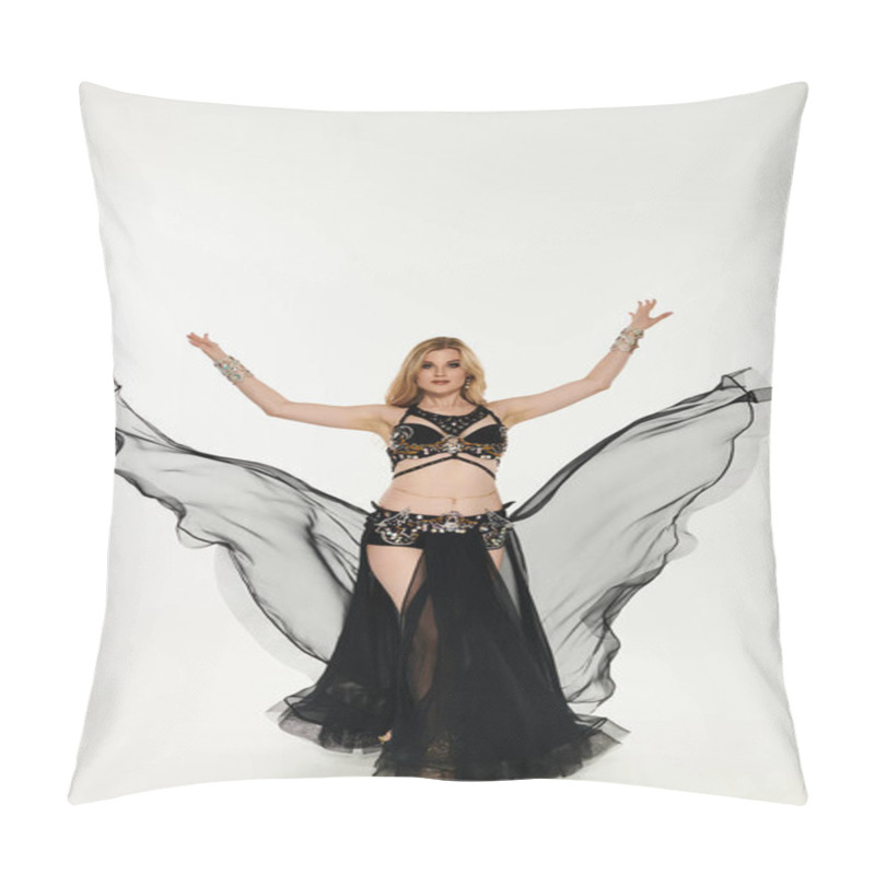 Personality  A Captivating Dancer Showcasing Grace And Passion In A Belly Dance Performance. Pillow Covers