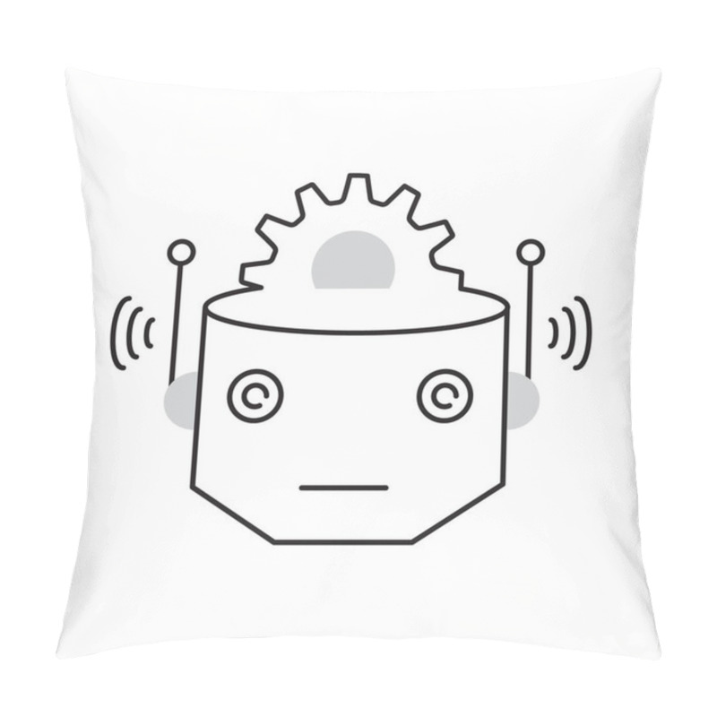 Personality  AI Avatar Robot For Smart Automation Vector Icon Design, Humanoid Robot, Automated Systems, Technology Pillow Covers