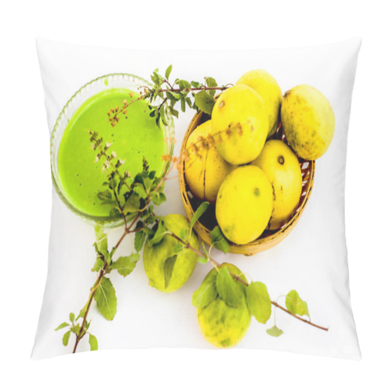 Personality  Lemon Face Pack Isolated On White I.e. Lime Juice Well Mixed With Tulsi Or Holy Basil's Juice.Used For The Treatment Or To Remove Dirt,dust And Other Impurities. Pillow Covers