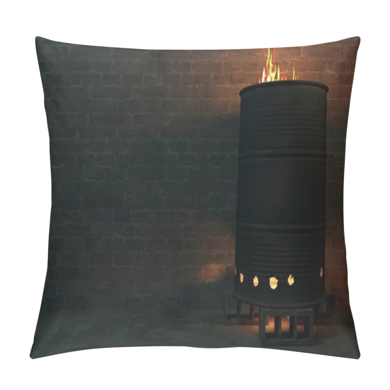 Personality  Burning Barrel Hearth In The Gateway Of The Slums Pillow Covers