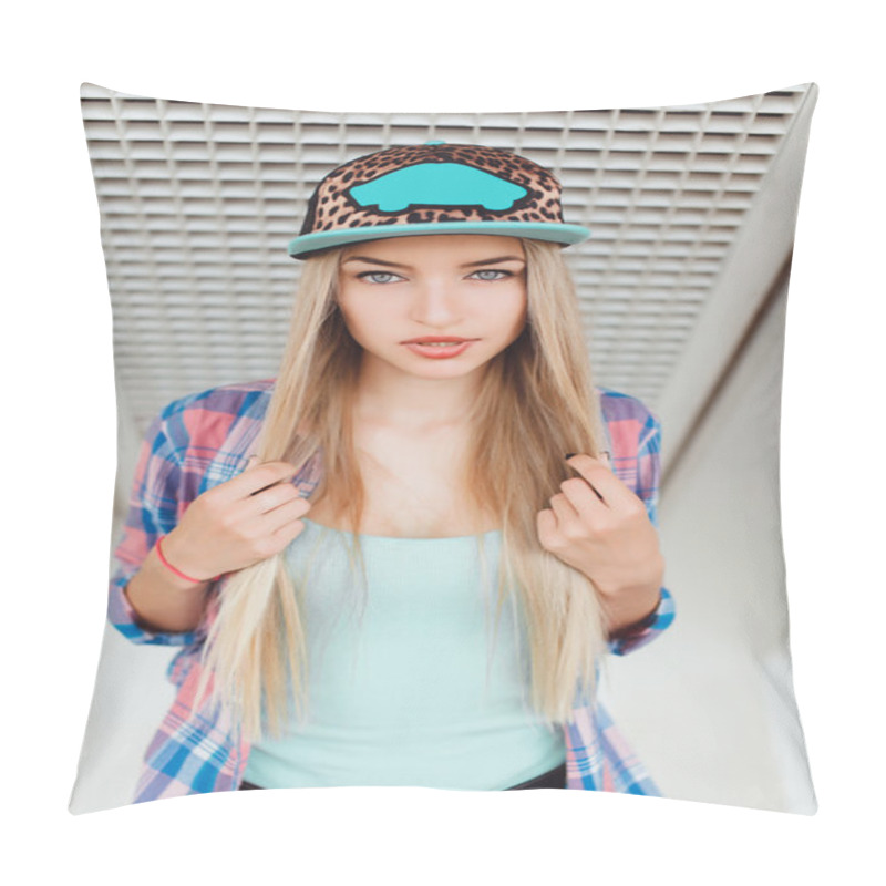 Personality  Young Hipster Beautiful Woman Pillow Covers