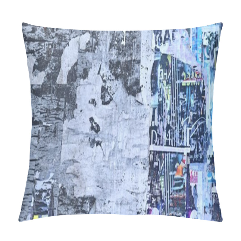 Personality  Old Wood Billboard With Torn Posters Pillow Covers