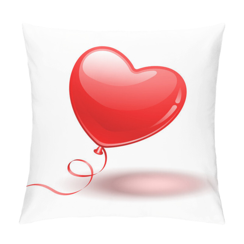 Personality  Red Heart Shape Balloon On White Background Pillow Covers