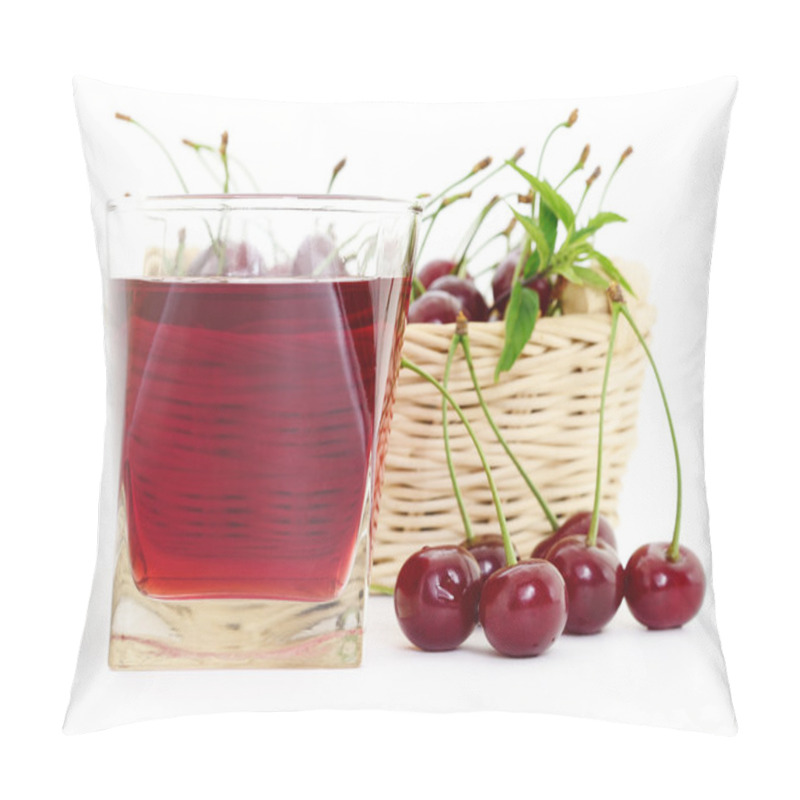 Personality  Cherries And A Glass Of Cherry Juice Pillow Covers