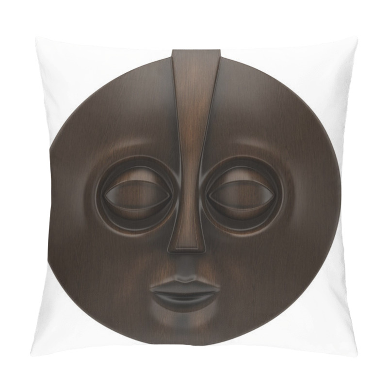 Personality  Wooden African Mask Isolated On White Background Pillow Covers