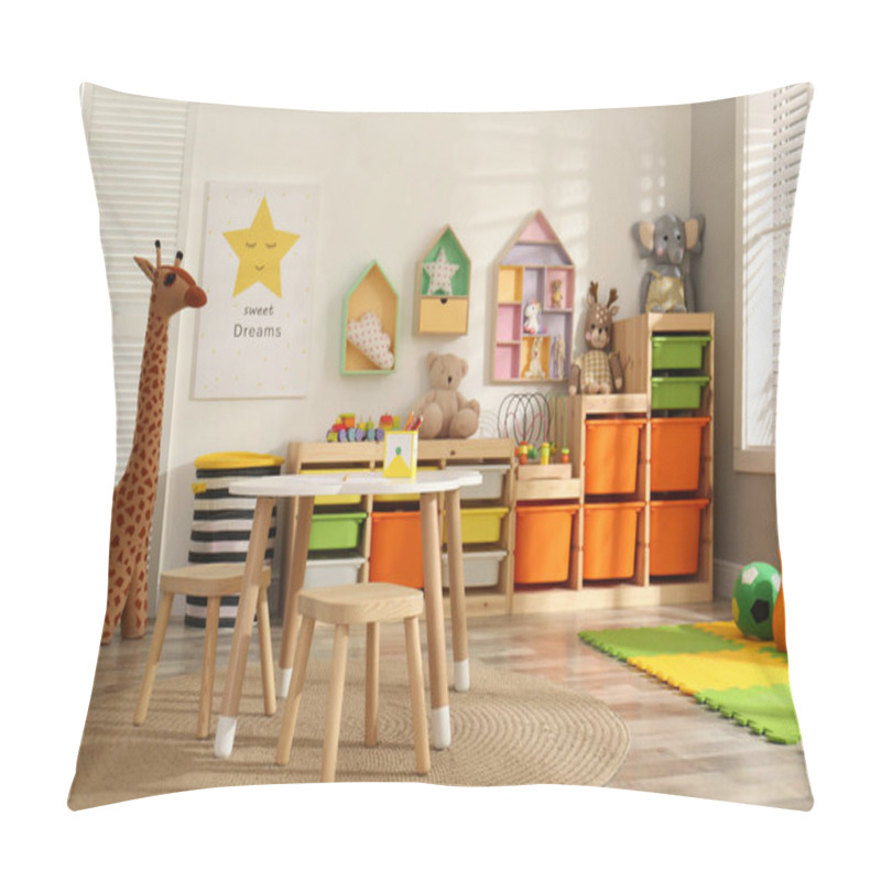 Personality  Stylish Playroom Interior With Soft Toys And Modern Furniture Pillow Covers