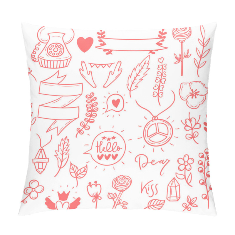 Personality  Set Of Cute Girly Boho Doodle Stickers. Pillow Covers