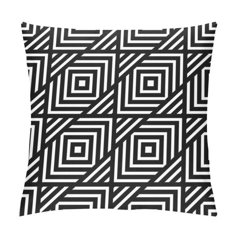 Personality  Seamless Black And White Geometric Pattern, Simple Vector Stripe Pillow Covers