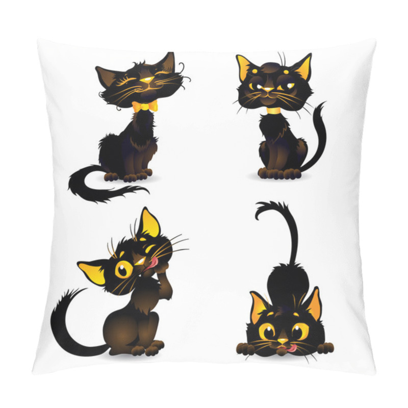 Personality  Set Black Cats For Halloween 2 Pillow Covers