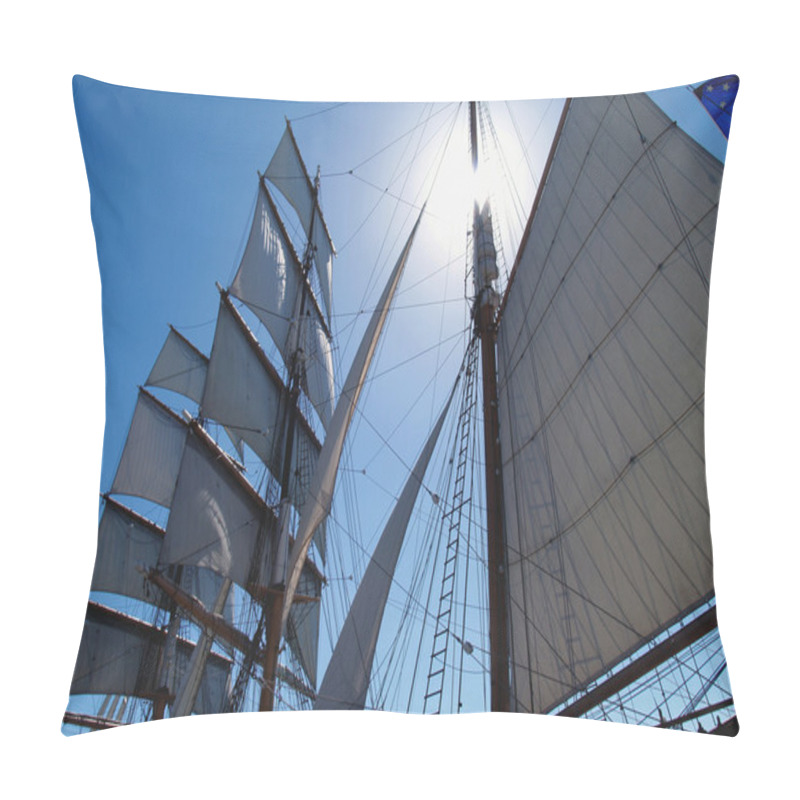 Personality  Sunny Sails Of A Sailing Ship. Pillow Covers